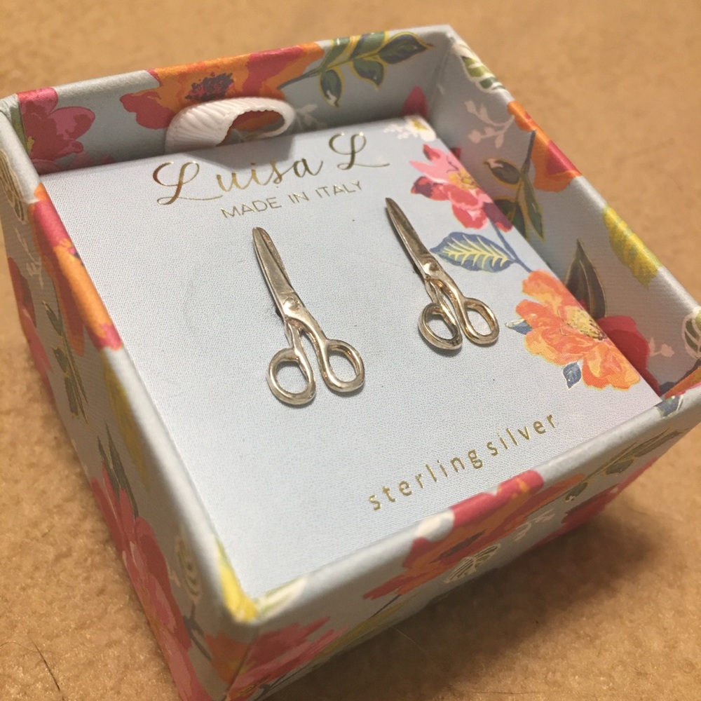 Sterling Silver Shears Earrings